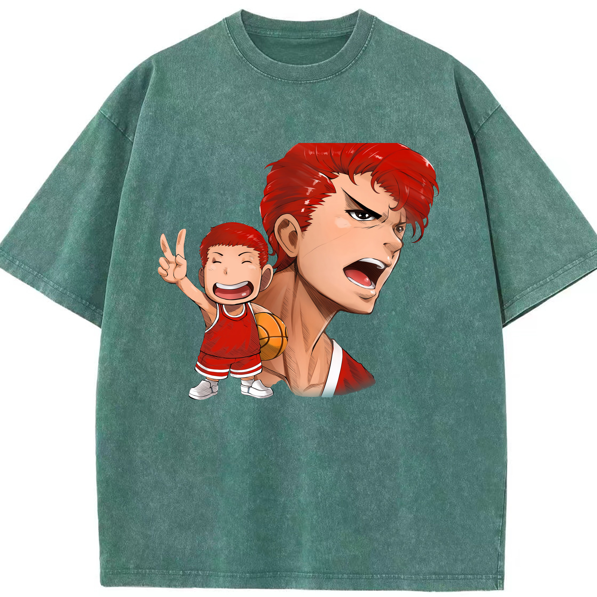 （画像用） SLAM DUNK／スラムダンク 綿100% ヴィンテージ風 半袖Tシャツ（フロントプリント）